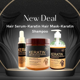 Keratin Hair Mask| Keratin Shampoo| Keratin Hair Serum (Pack of 3 Items)