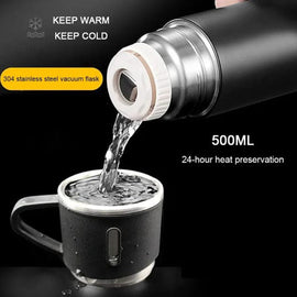 3-in-1 Vacuum Insulated Thermal Flask Set with Cup
