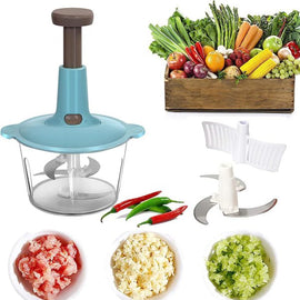 Multifunction Manual Vegetable Chopper | Hand Press Nuts and Meat Grinder