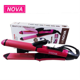 Nova 2 In 1 Hair Curler And Straightener